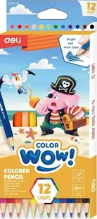 Creioane colorate Deli Color Wow - EC143-12, 12 coli