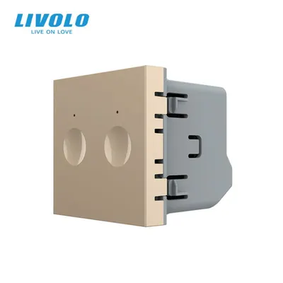 Modul intrerupator dublu tactil, control draperie Auriu