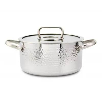 Oala din Otel Inoxidabil, Capac Sticla, 20 cm, 2.5 l, Argintiu