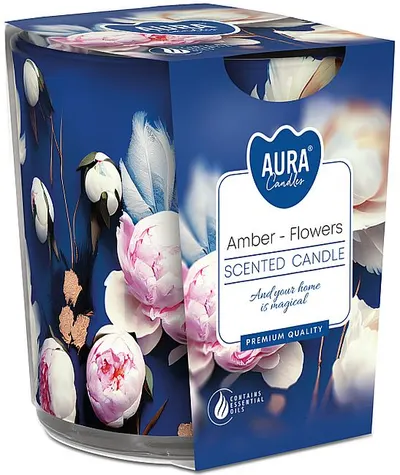 Lumânare parfumată Bispol Aura - Amber, 100 g