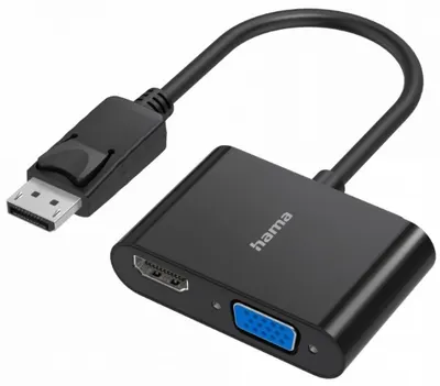 Adaptor Hama - DisplayPort/VGA, HDMI, negru