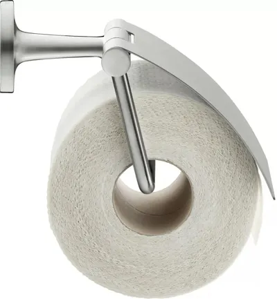 Suport hartie igienica Duravit Starck T 0099407000, montare pe perete, capac, metal, Otel satinat