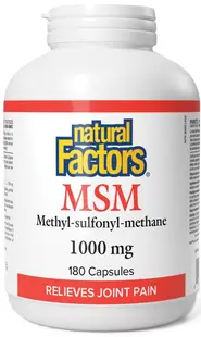 MSM, 1000 mg, 180 capsule, Natural Factors