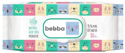 Șervețele umede cu capac Silkline Bebba - Aloe vera și prebiotic, 80 buc