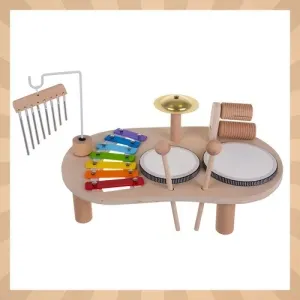 Set masuta cu instrumente muzicale din lemn