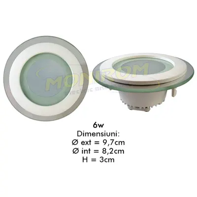 Spot Led COB sticla 6w/6400k (round) *TV 0,25ron