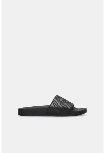 Papuci cu model monograma - Negru