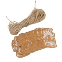 Etichete formă clopoțel de Crăciun cu sfoară - kraft (set 50 buc) - Default Title