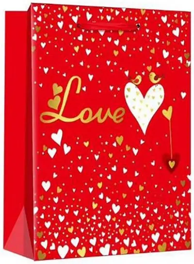 Pungă cadou Love - 26 х 32 х 12 cm, roşu