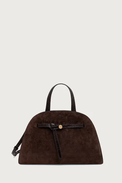 Tory Burch geantă pentru femei din piele întoarsă Romy Suede Bauletto