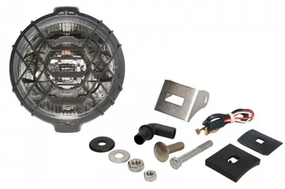 Far universal stanga dreapta (faza lunga, H3 T4W, 12 24V, diametru 183mm, alb, metal, crom, lumini pozitie, lungime cablu: 150mm)