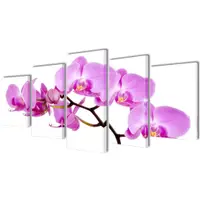 Set tablouri panza, imprimeu orhidee, 200 x 100 cm