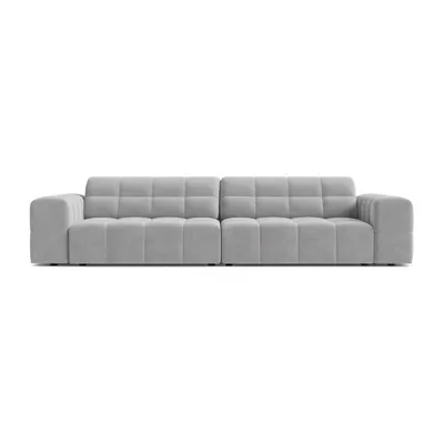 Canapea gri deschis cu tapițerie din catifea 252 cm Chicago – Cosmopolitan Design