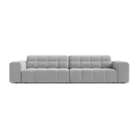 Canapea gri deschis cu tapițerie din catifea 252 cm Chicago – Cosmopolitan Design