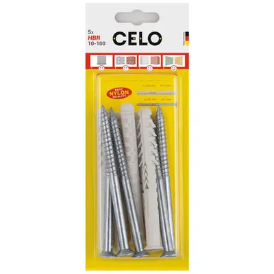 CELO Blister Hollow block frame plug HBR 10-100 TX 40 cu countersunk surub, zincat