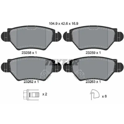 Set placute frana, frana disc TEXTAR 2325803