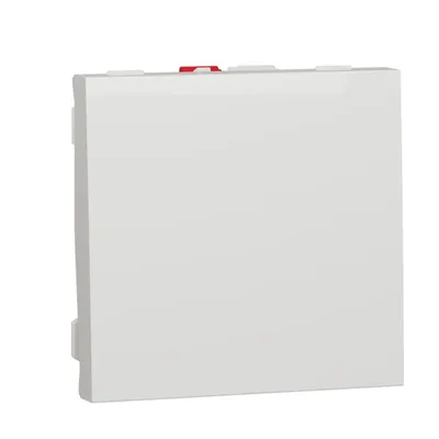 Intrerupator, New Unica, 1-pole 1-way, 10AX, 2 module, terminal fara suruburi, netratat, IP4X, alb