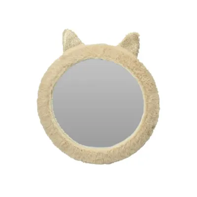 Oglindă decorativă, pentru camera copilului, model pisicuță, 31 cm, culoarea crem