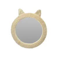 Oglindă decorativă, pentru camera copilului, model pisicuță, 31 cm, culoarea crem