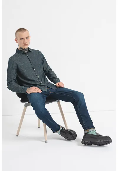Camasa regular fit de bumbac - Gri carbune