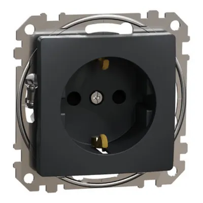 Sedna Design, Priza 2P+E cu cu obturatoare, antracit