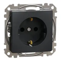 Sedna Design, Priza 2P+E cu cu obturatoare, antracit