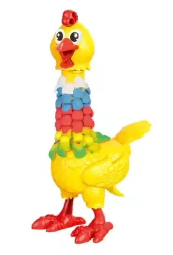 Jucarie interactiva cu plastilina Puiul amuzant cu pene colorate