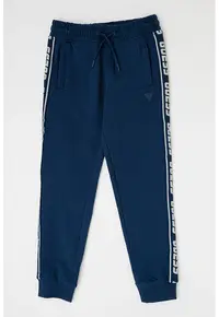 Pantaloni de trening cu benzi logo laterale - Bleumarin