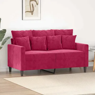 vidaXL Canapea cu 2 locuri, roșu vin, 120 cm, catifea