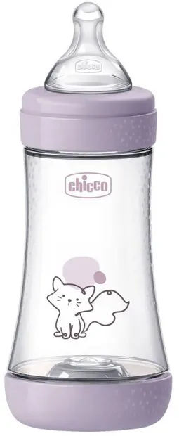 Biberon Chicco Perfect 5 - debit mediu, 240 ml, 3+ luni, roz