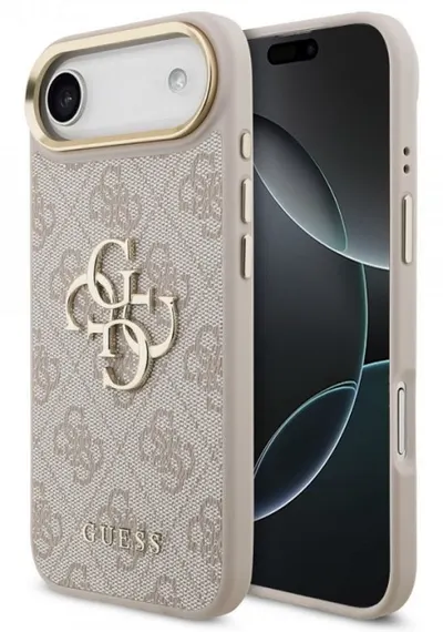 Husă Guess - Metal Logo, iPhone Air, MagSafe, roz