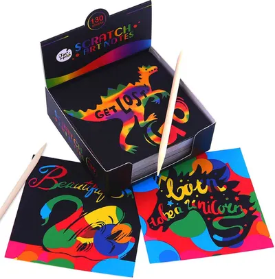Kit creativ Jarmelo - Poze colorate cu zgârieturi, 130 de bucăți