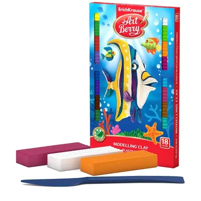 Plastilină Erich Krause Art Berry - cu Aloe Vera, 18 culori