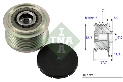 Fulie Alternator Ford Ranger, Transit, Transit Tourneo, Transit V363; Land Rover Defender; Toyota Hilux Vii, Hilux Viii, Land Cruiser 90 2.2d-3.2d Dupa 2000