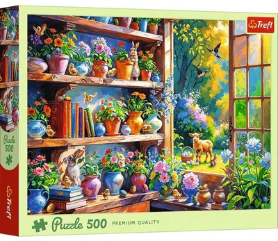 Puzzle Trefl din 500 piese - Dimineață de primăvară în seră