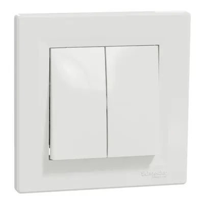 Comutator , 10A alb Asfora, montaj in doza rotunda - cu placa ornament