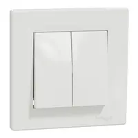 Comutator , 10A alb Asfora, montaj in doza rotunda - cu placa ornament