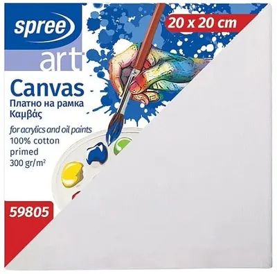 Pânză de pictură pe ramă Spree Art - 20 х 20 cm, 100% bumbac