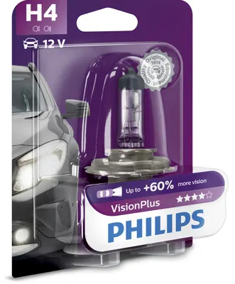 Bec Far H4 P43T 60 55W 12V Vision Plus Philips