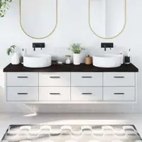 vidaXL Blat de baie, maro închis, 200x60x(2-6) cm, lemn masiv tratat
