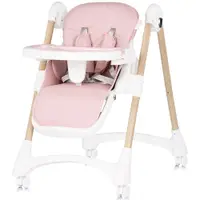 Scaun de masa pentru copii Chipolino Candy Shop Powder Pink cu spatar reglabil in 3 pozitii, inaltime reglabila, 4 roti