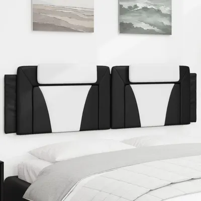 vidaXL Pernă pentru tăblie pat, Viana, negru și alb, 183cm, piele artificială
