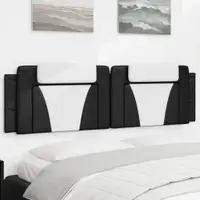 vidaXL Pernă pentru tăblie pat, Viana, negru și alb, 183cm, piele artificială