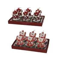 Set 6 lumanari - Wax Figurine - Tealight House - mai multe culori
