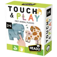 Puzzle tactil contur cu piese mari Headu Animale