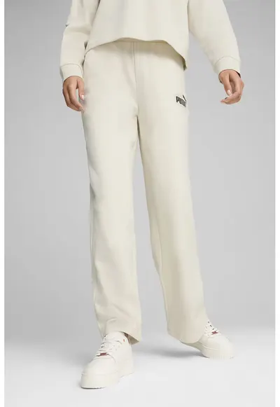 Pantalonoi de trening cu talie inalta ESS+CLASS - Alb murdar