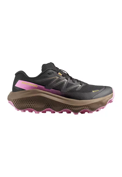 Pantofi Ultra Flow 2 wedge - pentru alergare pe teren accidentat - Negru/Roz deschis/Galben pai