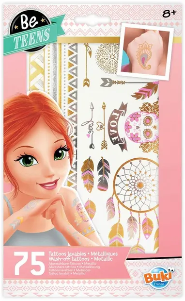 Set tatuaje Buki Be Teens, 75 buc., metalic