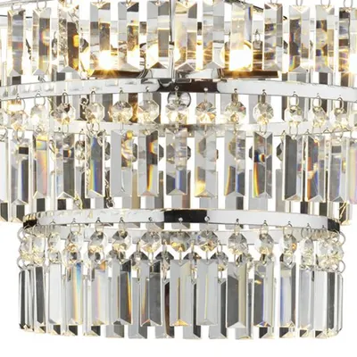 Plafoniera Rowena 3 Light 3 Tier Semi Flush Polished Chrome