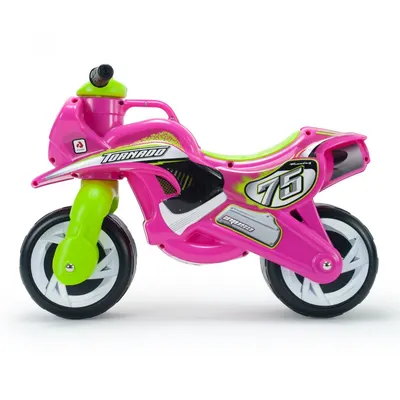 Motocicleta pentru copii Injusa Tundra Tornado Roz cu roti late, greutate admisa 30 kg, varsta 18 luni+